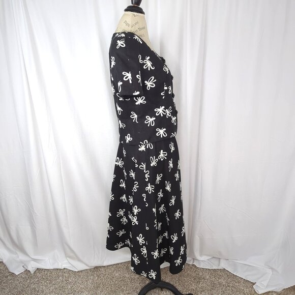 Vintage Maggy London Jeannene Booher Skirt Set Medium Top Black Bow - Picture 9 of 11